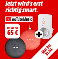Bild zu 2x Google Home Mini inkl. HAMA WiFi Steckdose für 65€ (Vergleich: 105,60€)