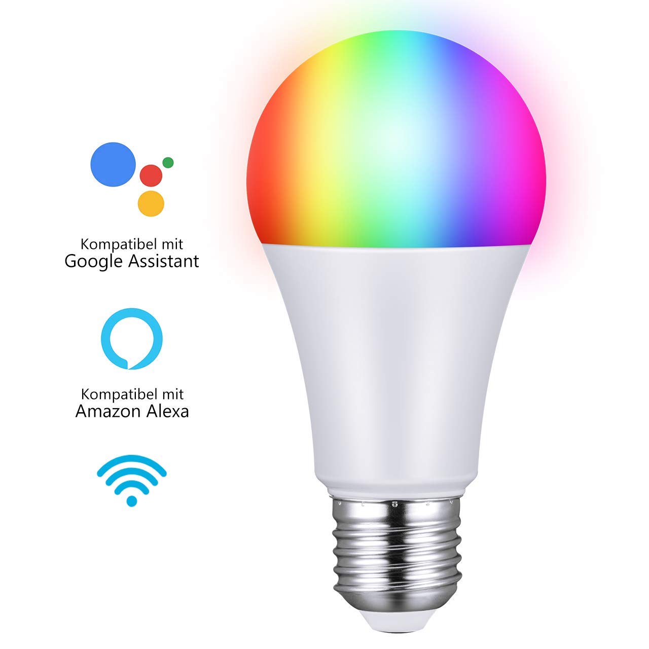 Bild zu Dimmbare Mpow Smart WiFi LED Birne (E27) mit 16 Millionen Farben für 8,95€