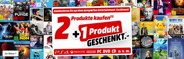 Bild zu MediaMarkt: 3 Games, Musik oder Filme aussuchen und das günstigste Produkt im Warenkorb kostenlos erhalten