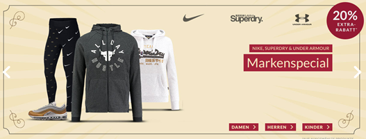 Bild zu Engelhorn Markenspecial: 20% Extra-Rabatt auf Nike, Under Armour und Superdry