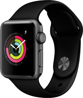 Bild zu Apple Watch Series 3 (38mm) GPS mit Sportarmband spacegrau/schwarz für 263,99€ (42mm für 293,99€) inkl. Versand (Vergleich: 294€)