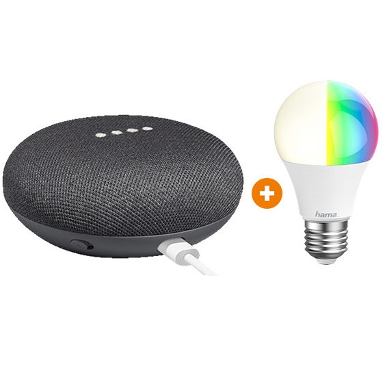 Bild zu Google Home Mini und Hama WiFi LED-Lampe für 49€ (Vergleich: 59,98€)