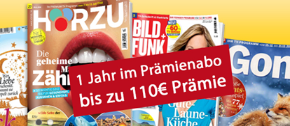 Bild zu Deutsche Post Leserservice: TV Zeitschriften mit bis zu 110€ Prämie, so z.B. Gong für 109,40€ inkl. 110€ Prämie