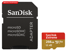 Bild zu SanDisk Extreme 256GB microSDXC Class 10 Speicherkarte mit SD-Adapter für 80,99€ (Vergleich: 92,89€)