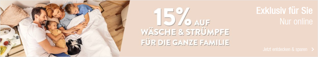 Bild zu Galeria Kaufhof: 15% Rabatt auf Wäsche und Strümpfe für die ganze Familie