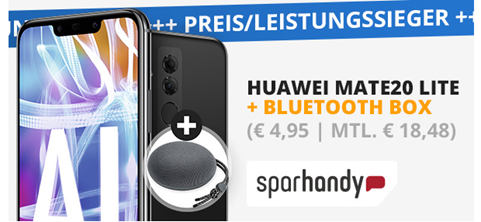Bild zu Huawei Mate 20 lite inkl. Bluetooth Box für 4,95€ mit Tarif im Vodafone Netz mit 5GB Datenflat + Allnet Flat für 18,48€/Monat (LTE optional für 5€)