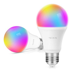 Bild zu 2 x TECKIN E27 farbige WLan Lampe (funktioniert mit Alexa) für 17,15€