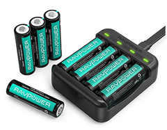 Bild zu RAVPower Batterieladegerät USB für AAA/AA Batterien inkl. Akkus (1.000 Zyklen, 8er Pack) für 15,99€
