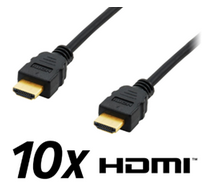 Bild zu 10er Pack Equip HDMI-Kabel 1,8m schwarz (Typ A, 19-polig, Ethernet) für 14,90€ (Vergleich: 22,80€)