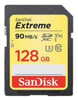 Bild zu SanDisk Extreme 128 GB SDXC Speicherkarte (bis zu 90 MB/Sek, Class 10, U3, V30) für 25,11€ (Vergleich: 33,31€)