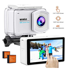 Bild zu WiMiUS wasserdichte Actioncam 4k (WiFi, 40M 170° Weitwinkel, Ultra HD) mit 2 Akkus und Transporttasche für 29,96€