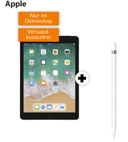 Bild zu [Top] APPLE iPad 2018 Wi-Fi + Cellular (32GB) & Apple Pencil für 4,99€ mit 5GB Vodafone LTE Datenflat für 19,99€/Monat