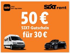 Bild zu Lidl: 50€ Sixt-Gutschein für 30€