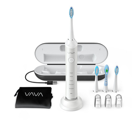 Bild zu VAVA Elektrische Zahnbürste mit 4 Ersatzbürstenköpfen für 37,99€