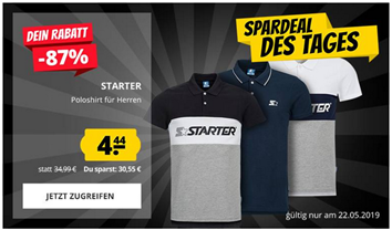 Bild zu SportSpar: STARTER Herren Poloshirts für je 4,44€ zzgl. 3,95€ Versand