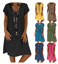 Bild zu Onsoyours Damenkleid aus Leinen (V-Ausschnitt/A-Linie) ab 2,99€ zzgl. 5,99€ Versand