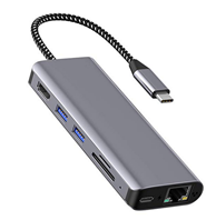Bild zu USB C Hub mit HDMI, Gigabit Ethernet LAN RJ45, USB 3.0 Ports, SD/TF Kartenleser, USB C Ladeanschluss für 35,99€