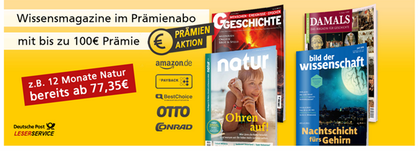 Bild zu Leserservice Deutsche Post: Wissensmagazine mit bis zu 100€ Prämie