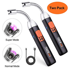 Bild zu 2er Pack TACKLIFE Stabfeuerzeug (aufladbar mit USB-Ladekabel, einstellbare Feuerkraft, 360° biegsam) für 11,49€