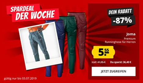 Bild zu Joma Flash Running Hose für 5,55€ zzgl. 3,95€ Versand
