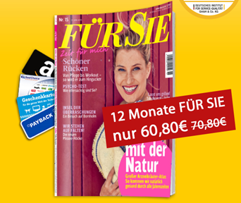 Bild zu Jahresabo “Für Sie“ (26 Ausgaben) für 60,80€ mit bis zu 60€ Prämie