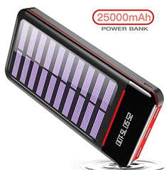Bild zu RLERON 25.000mAh Powerbank mit Solarpanel für 23,79€