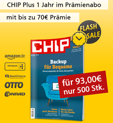 Bild zu [nur 500x] CHIP Plus im Jahresabo (12 Ausgaben) für 88€ anstatt 93€ + bis zu 70€ Prämie