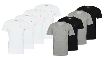 Bild zu 4er Pack U.S. POLO ASSN. Rund- oder V-Neck Herren T-Shirts für 26,34€ (Vergleich: 42,97€)
