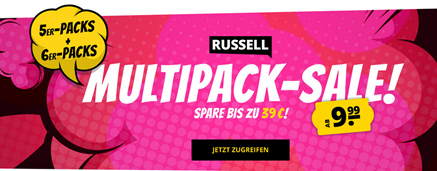 Bild zu SportSpar: verschiedene Russell Athletics T-Shirts im 5er oder 6er Multipack ab 9,99€ zzgl. 3,95€ Versand