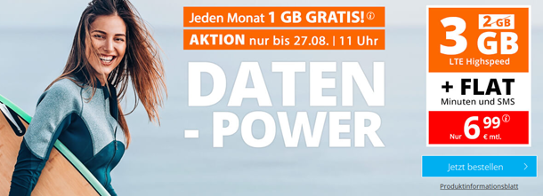 Bild zu SIM.de: monatlich kündbarer Vertrag mit 3GB LTE Datenflat, SMS und Sprachflat für 6,99€/Monat im o2 Netz