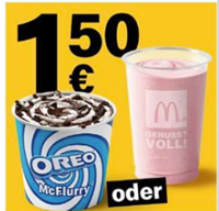 Bild zu Milchshake oder ein McFlurry für je 1,50€ mit der McDonalds App