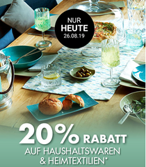 Bild zu Galeria Kaufhof: nur heute 20% Rabatt auf Haushaltswaren & Heimtextilien