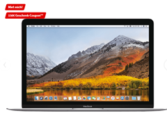 Bild zu Apple MacBook MNYH2D/A (12 Zoll, 1,2 GHz Dual?Core Intel Core m3, 256 GB)–Silber für 999€ + 150€ MediaMarkt Gutschein