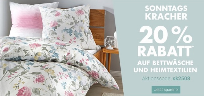 Bild zu Karstadt SonntagsKracher, z.B. 20% Rabatt auf Bettwäsche und Heimtextilien
