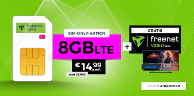 Bild zu Telekom Green LTE Tarif mit 8GB Datenvolumen und Allnet-Flat + freenet Video Basic für 14,99€/Monat