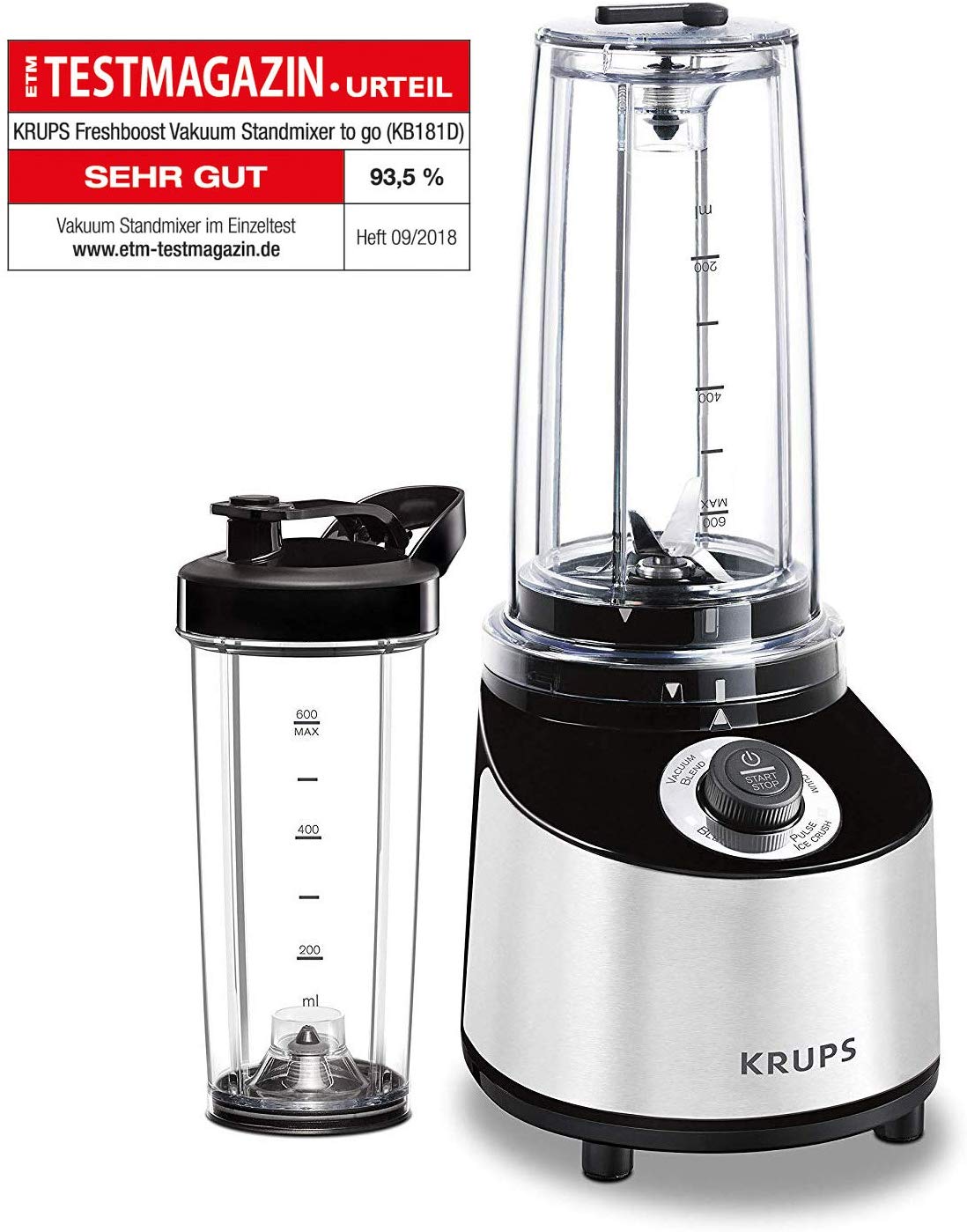 Bild zu Krups KB181D Freshboost Vakuum to go Standmixer für 50€ (Vergleich: 82,40€)