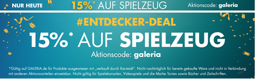 Bild zu Galeria.de: nur heute 15% Rabatt auf Spielwaren