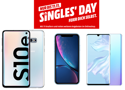 Bild zu MediaMarkt Singles Day mit guten Mobilfunkangeboten (Apple, Samsung, Huawei) bis max. zum 11.11. 2019