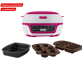 Bild zu TEFAL KD8018 Cake Factory Kuchenbackautomat Weiß/Pink für 108,99€ (VG: 149€)