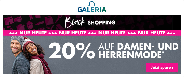 Bild zu Galeria Black Shopping: 20% Rabatt auf Damen- und Herrenmode