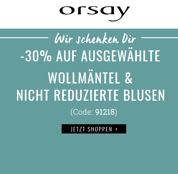 Bild zu Orsay: 30% Rabatt auf ausgewählte Wollmäntel und nicht reduzierte Blusen