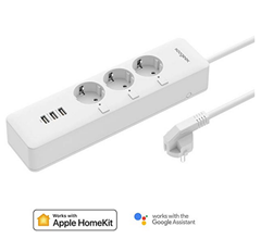Bild zu Koogeek smarte Steckdosenleiste mit 3 Steckplätzen + 3 USB (Alexa, Google + Apple HomeKit fähig) für 38,99€