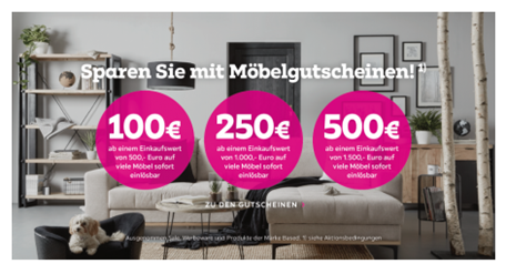 Bild zu Mömax: Bis zu 500€ Rabatt auf Möbel (abhängig vom Bestellwert)