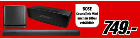 Bild zu Bose Soundbar 500 + Bass Module 500 + SoundLink Mini II für 749€ (Vergleich: 854,99€)