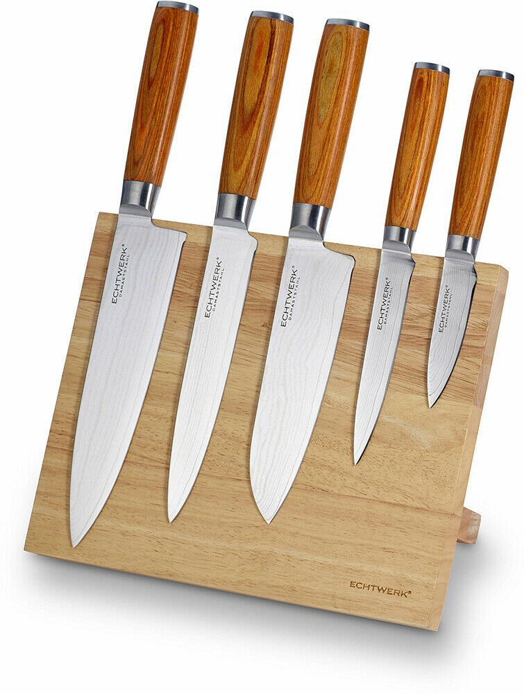 Bild zu 6-teiliges Echtwerk Damaszener Messer Set mit Magnet-Messerblock für 94,94€ (Vergleich: 119,94€)
