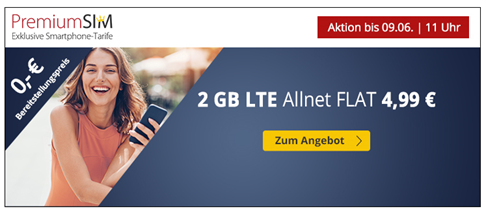 Bild zu o2 Netz mit 2GB LTE Datenflat, SMS und Sprachflat für 4,99€/Monat – monatlich kündbar