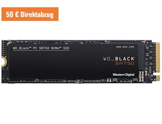 Bild zu WD BLACK™SN750 NVMe™ SSD 1 TB intern für 159,99€ (VG: 194€)
