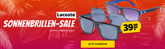 Bild zu SportSpar: verschiedene Lacoste Sonnenbrillen für je 39,99€ zzgl. 3,95€ Versand