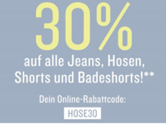 Bild zu [nur noch heute] Tom Tailor: 30% Rabatt auf alle Jeans, Hosen, Shorts & Badeshorts