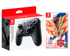 Bild zu Nintendo Switch Pro Controller + Pokémon Schild für 89€ (Vergleich: 103,87€)